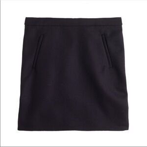 J. Crew Wool Zip Pocket Mini Skirt Black 00
